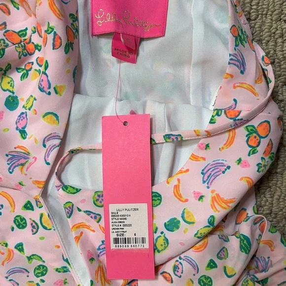 Lilly Pulitzer Urchin punk lil juicy fruit Print Alisa dress Dress NWT - Picture 2 of 4